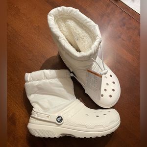NWT Crocs Classic Lined Neo Puff Boots White Size Men 6 / Women 8 Unisex New
